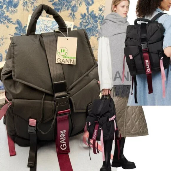 Ganni | Bags | Ganni Nwt Blackpink Recycled Tech Backpack | Poshmark